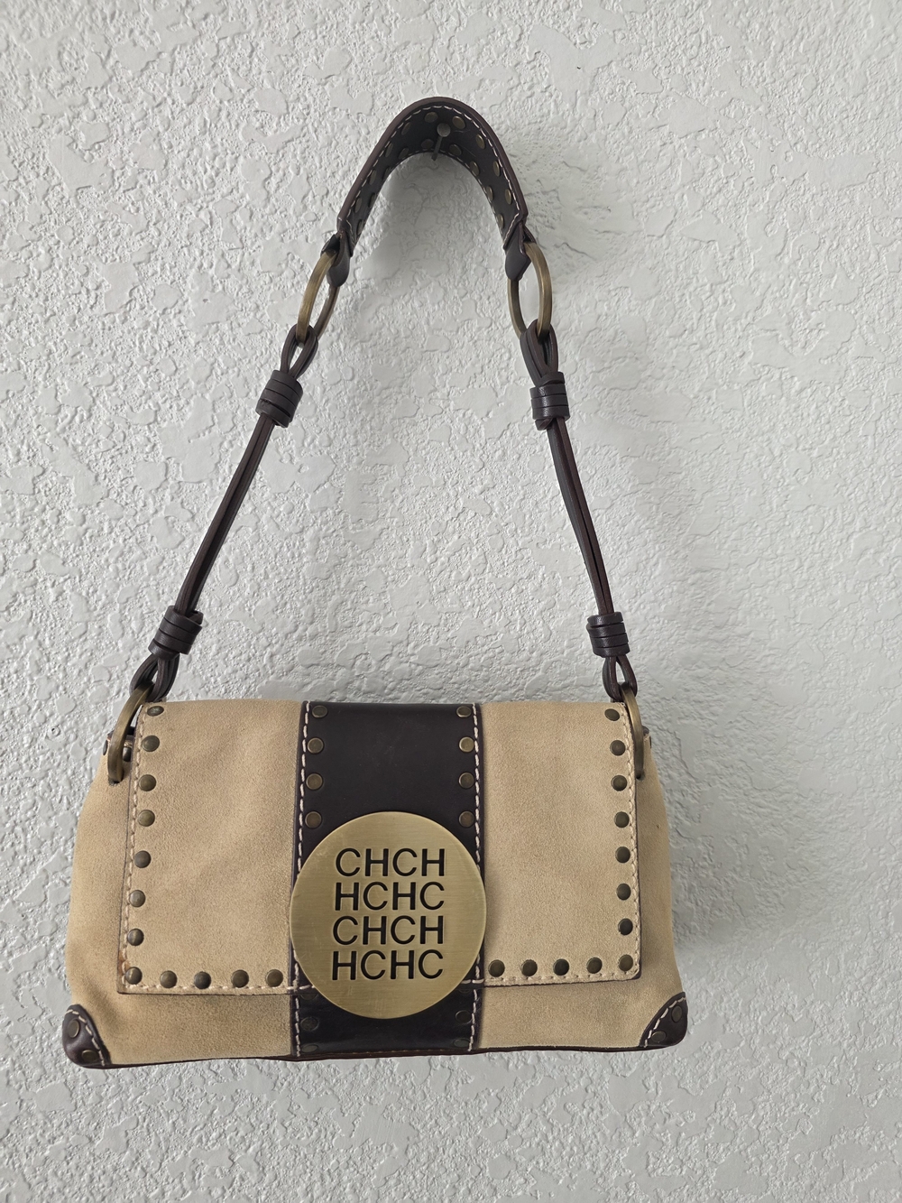 Carolina Herrera Brown Logo Plaque Interior Detail
